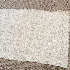 White Lace Fabric Panel - Delicate Floral Lace